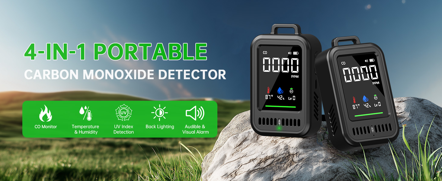 4-IN-1 PORTABLE CARBON MONOXIDE DETECTOR
