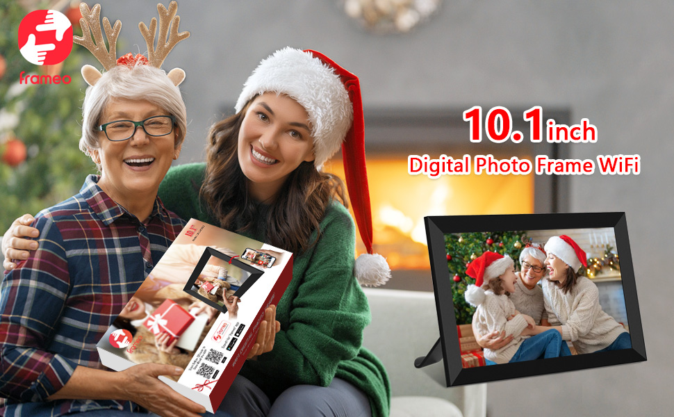 FRAMEO Digital Photo Frame, 10.1 Inch WiFi Digital Picture