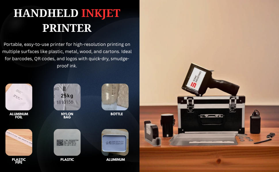 Handheld Inkjet Printer for Carton Box, Beverage Food, Industrial Packaging Printing Expiry Date