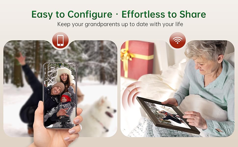 Digital Photo Frame 10.1 inch MOOLINK WiFi Picture Frame with IPS Touch Screen,16GB