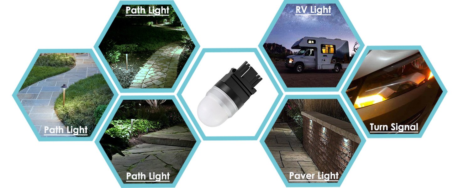 Noobibaba 3156 LED Bulb S8 Wedge LED Bulb, 12V 24V 2W 3156 Bulb S8 LED