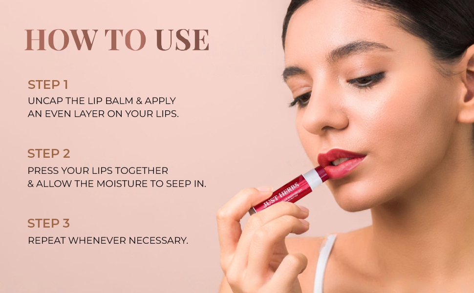 Just Herbs Tinted Lip Balm for Men and Women with SPF 20+ for Dark Lips