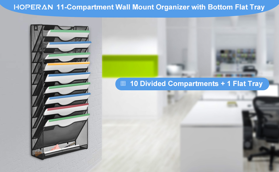 HOPERAN 10Tier Wall Mounted Hanging File Organizer