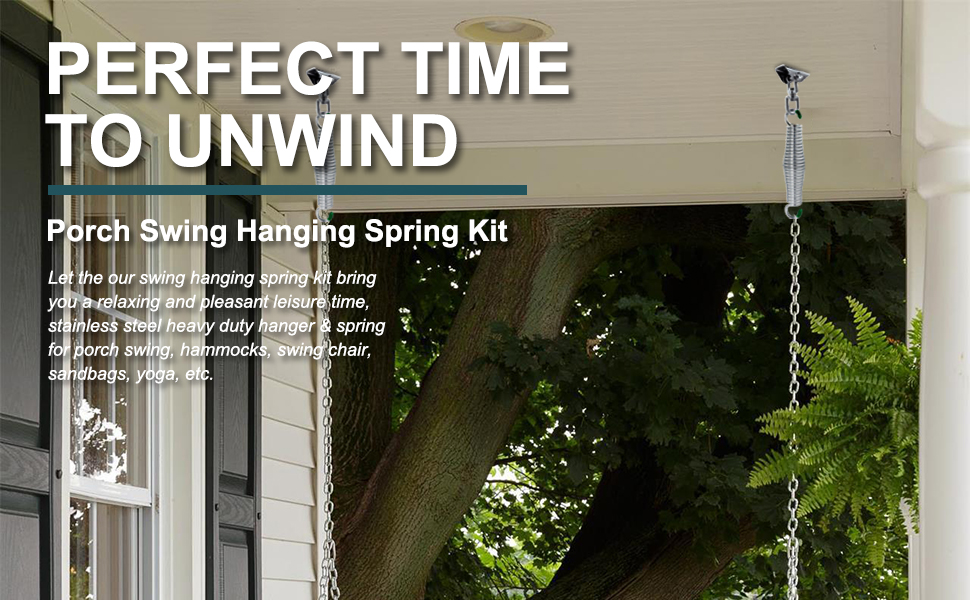 Porch Swing Hanging Spring Kit, Load 1600 lbs, 360 Rotating