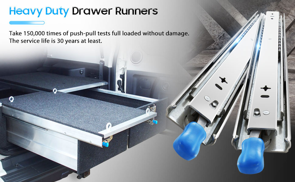 YENUO Locking Heavy Duty Drawer Runners Slides Full Extension 400 450