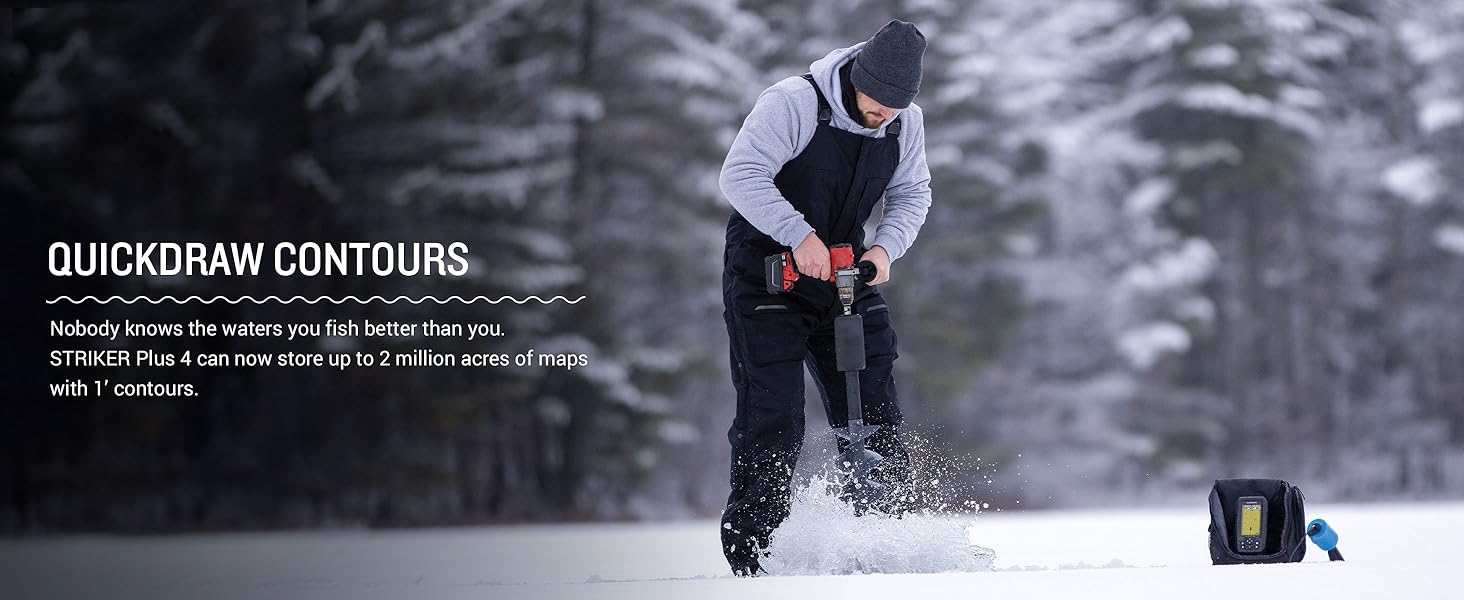 Garmin Striker Plus 4 Ice Fishing Bundle, Includes Portable Striker Plus 4 Fishfinder and Dual