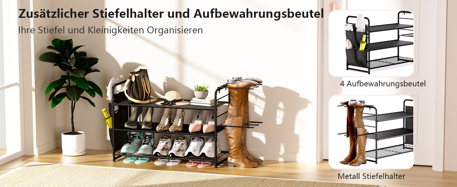 Zusätzlicher Stiefelhalter und Aufbewahrungsbeutel Ihre Stiefel und Kleinigkeiten Organisieren