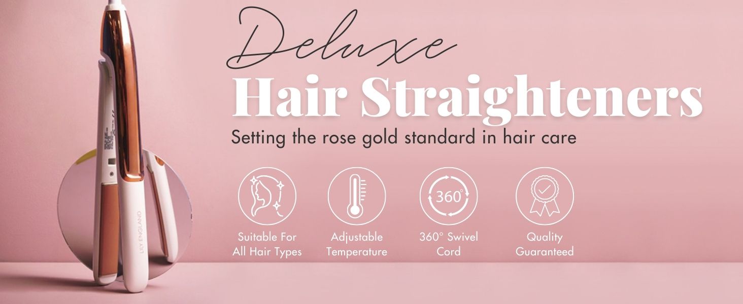 Lily England Ceramic Hair Straighteners for Women 2 in 1 Hair