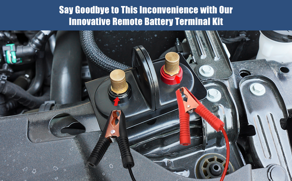 Remote Battery Terminals with Mounting Bracket and Cables