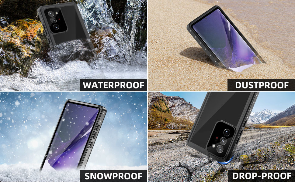 Beeasy Samsung Note 20 Ultra 5G Case Waterproof IP68 Builtin Screen