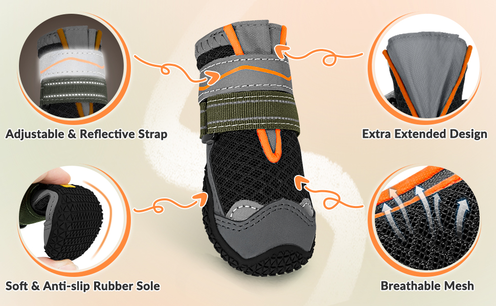 Eyein Dog Boots Paw Protector Summer Hot Pavement Dual Adjustable