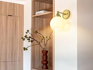 SongCiLT Milk White Globe Glass Lampshade Wall Sconces for home