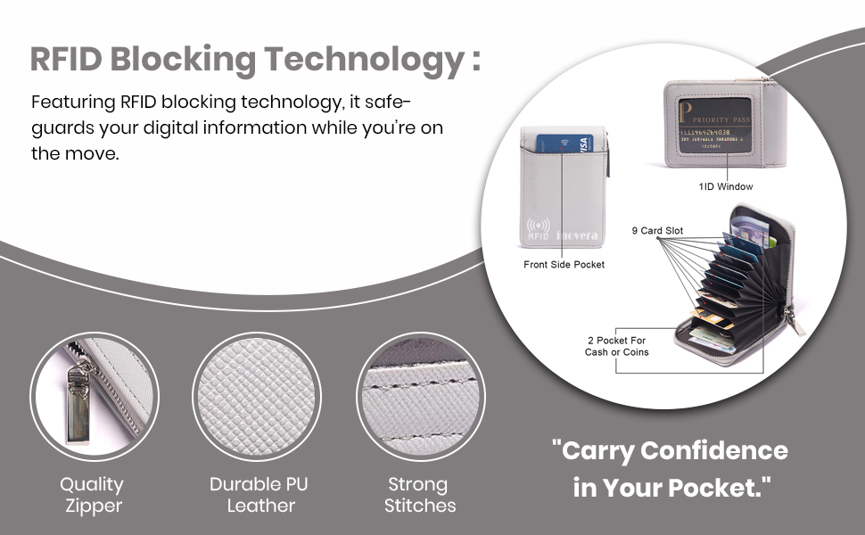 SPN-JGSP RFID Blocking Secure Zipper Wallets
