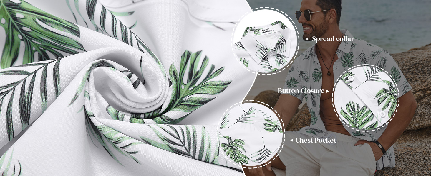 mens casual tropical shirt