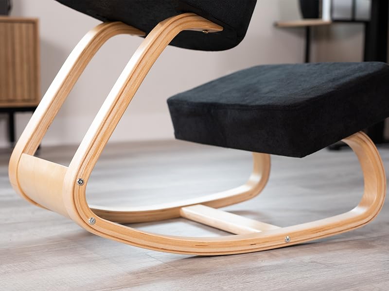 VIVO Wooden Rocking Kneeling Chair, Ergonomic Rocker Stool