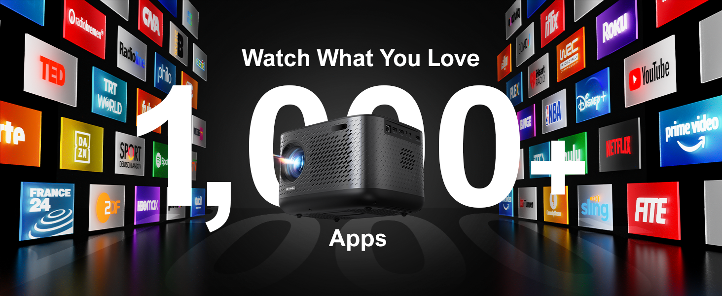 ULTIMEA Projector with WiFi 6 and Bluetooth 5.3, Projector 4K Decoding with Dolby Audio, 700 ANSI Netflix-Certified Smart Projector, Native 1080P, Auto Screen Adaptation & Object Avoidance, Apollo P50