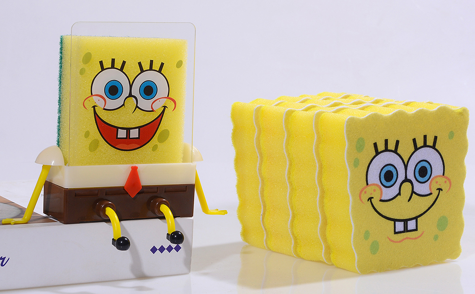 Kitchen Cartoon Sponge Holder, Creative Cleaning Sponge