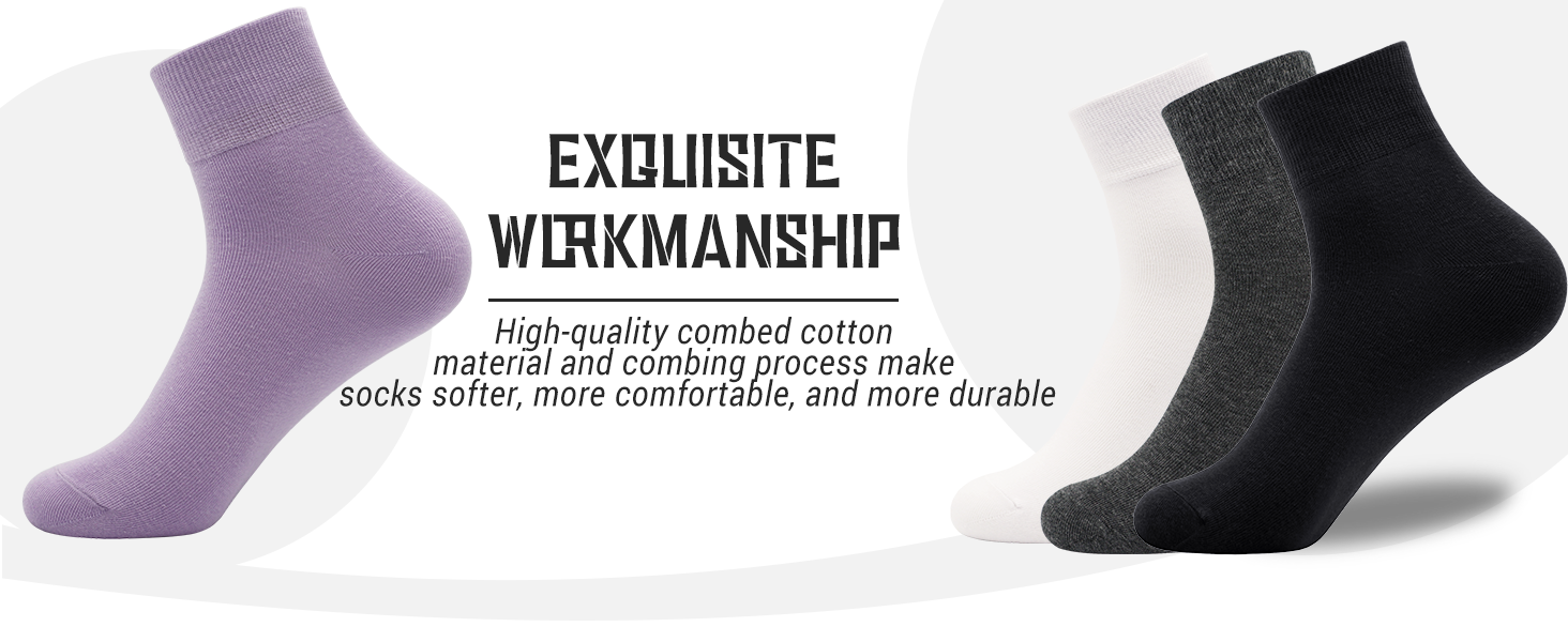 Women's Cotton Socks, Soft Thin Breathable Moisture Wicking Ankle Crew Casual Socks 6 Pairs