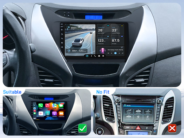 2011-13 for Hyundai Elantra Radio replacement stereo upgrade carplay bluetooth FM SWC backup camera