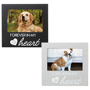 Pet sentiment frame comes in two different styles, matte black or distressed gray
