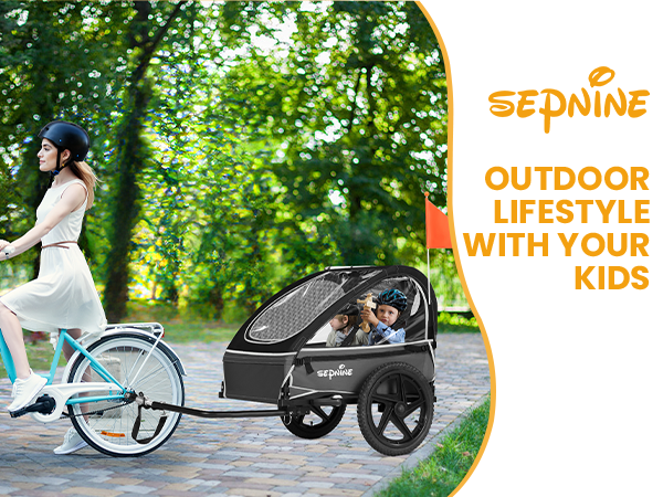 Amazon.com : Sepnine Kids Bike Trailer, Suitable for 1 to 2
