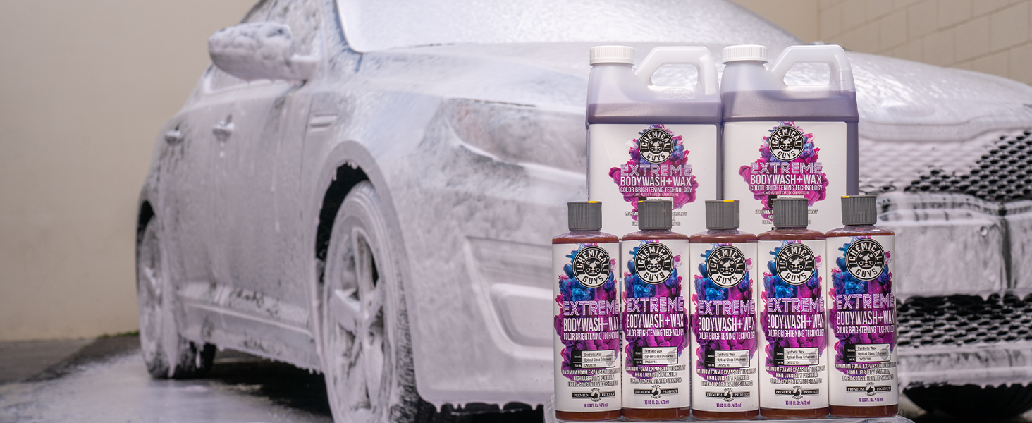 Chemical Guys CWS20764M Car Wash Starter Bundle Extreme Bodywash & Wax Foaming Car