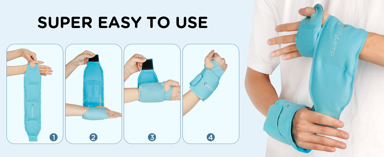 Comfytemp Wrist Ice Pack Wrap for Carpal Tunnel Relief, 2