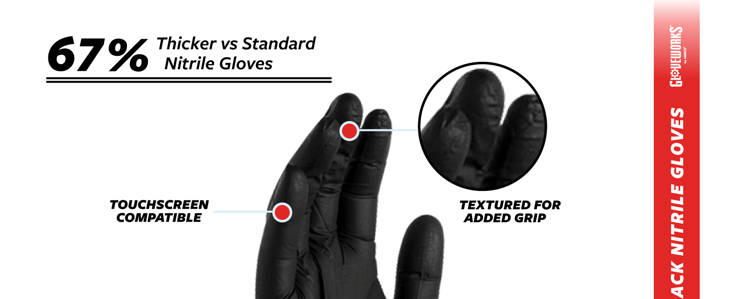 gloveworks industrial black nitrile gloves