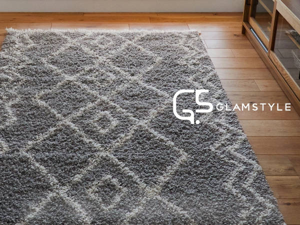 畳んで発送】ウィルトン織り シャギーラグ ダークグレー 畳んで発送