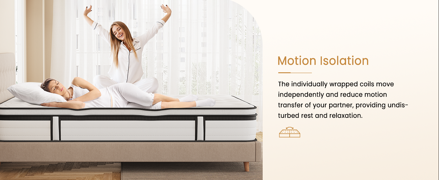TeQsli Super King Mattress 6FT, 10.6 Inch Gel Memory Foam Pocket Spring Orthopedic Mattress Edge