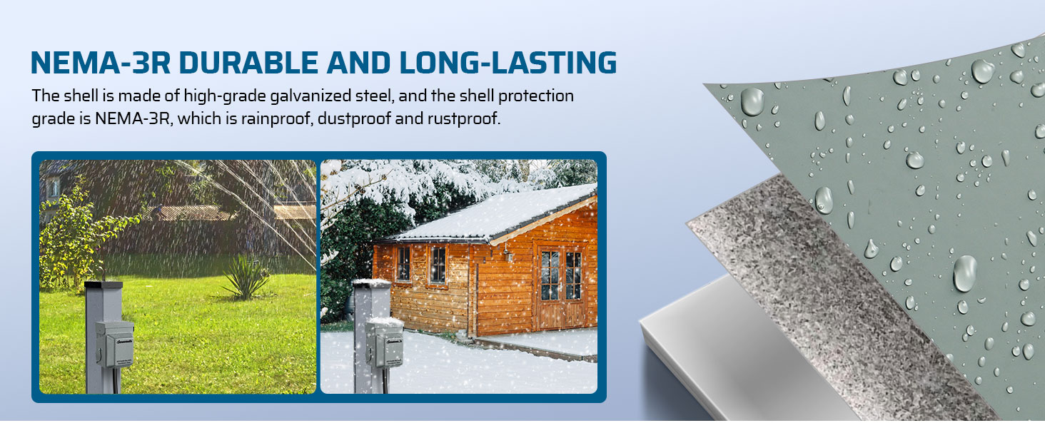 Countdown timer outdoor outlet box