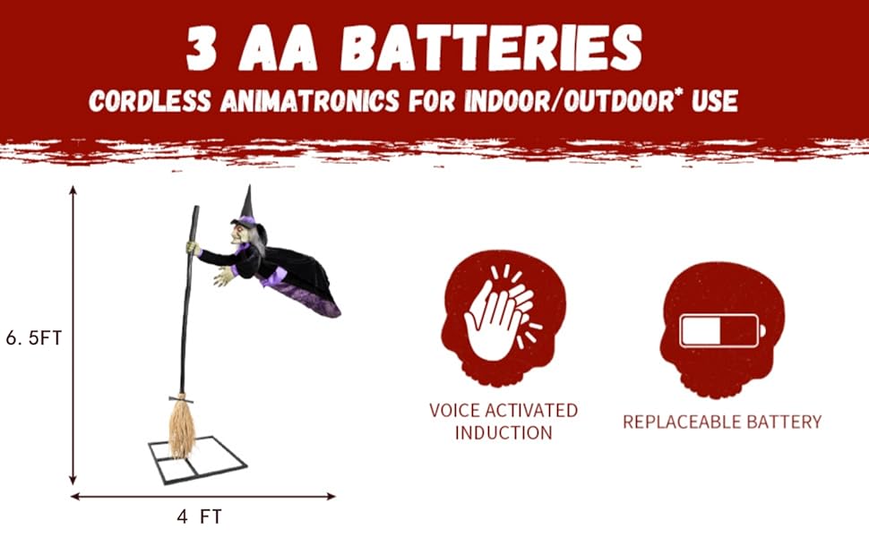 Halloween Animatronic Floating Witch Decoration