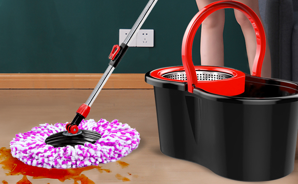 Enyaa Realmopman Premium Spin Mop and Buckets Sets, Microfibre Floor