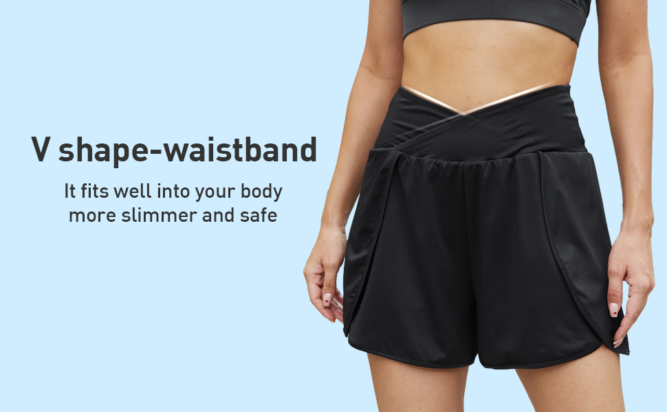 Arcweg Women's Running Shorts High Waisted Gym Shorts 2 in 1 Running