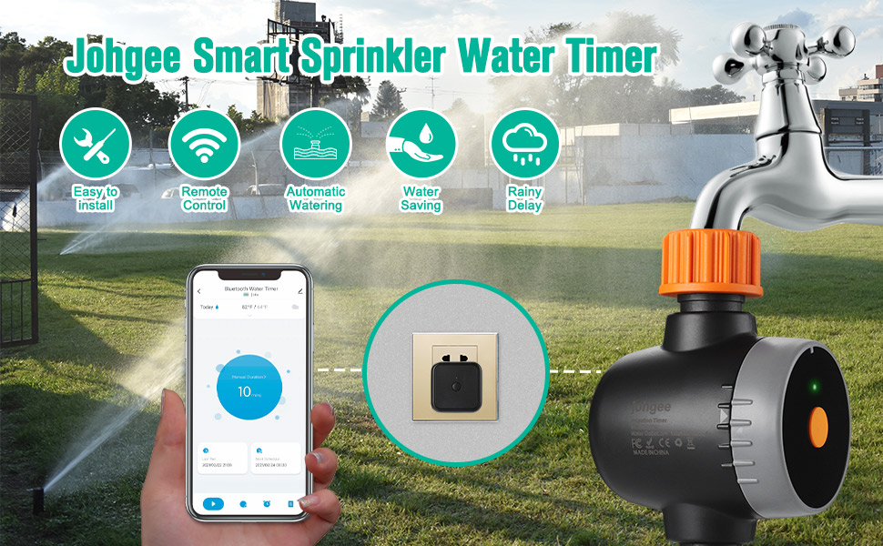 Johgee Smart WiFi Water Timer with WiFi Hub, Bluetooth Hose Timer with
