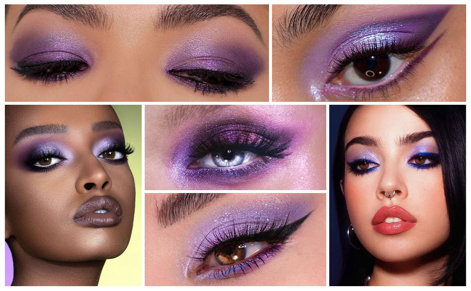 Deep Light Purple Matte Shimmer Eye Shadow Palett