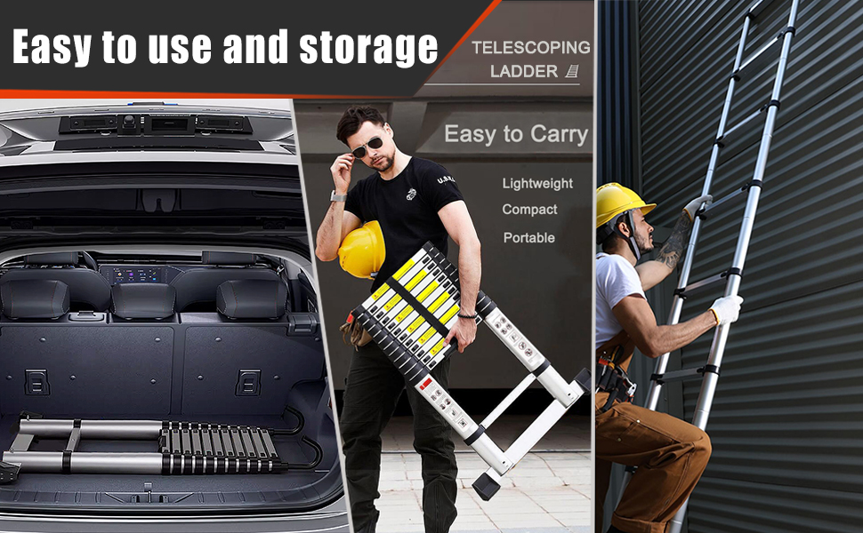 telescoping ladder is easy to use, easy to carry, easy to store