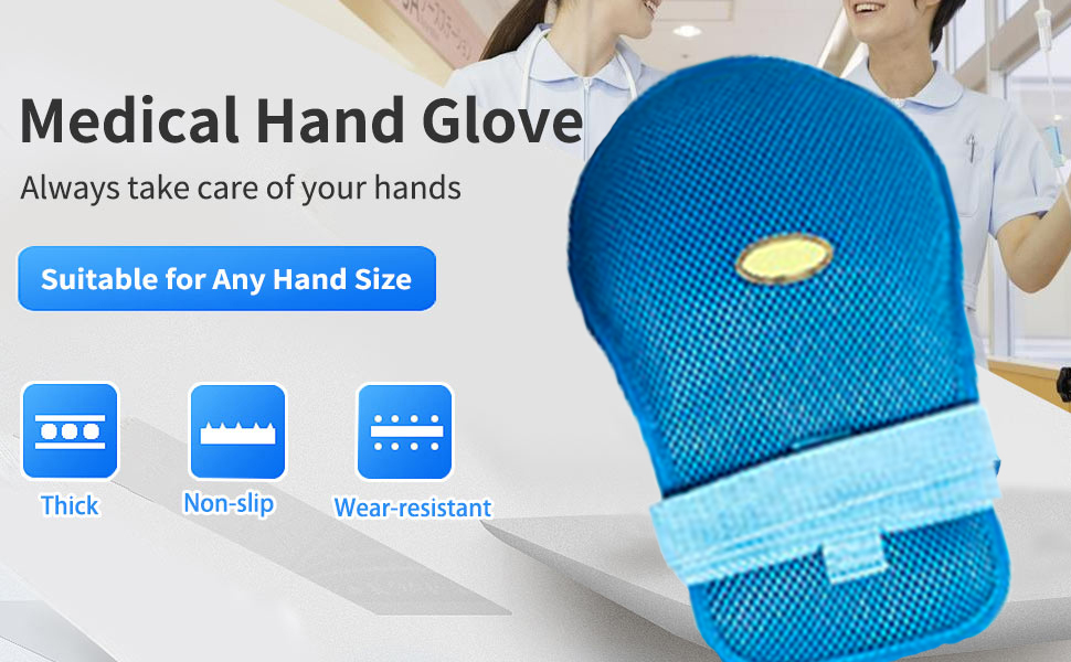 Dementia Restraint Gloves 2PCS, Control Mitts Safety Hand Glove