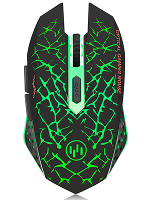 Green color wireless gaming mouse