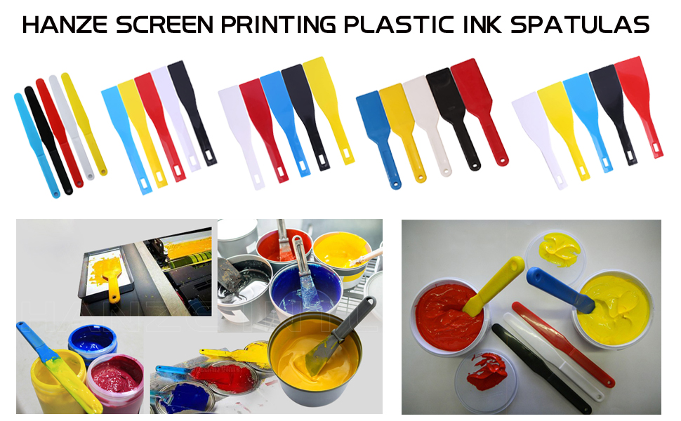 HANZE 5PCS Screen Printing Plastic Ink Spatulas 1.2"Width