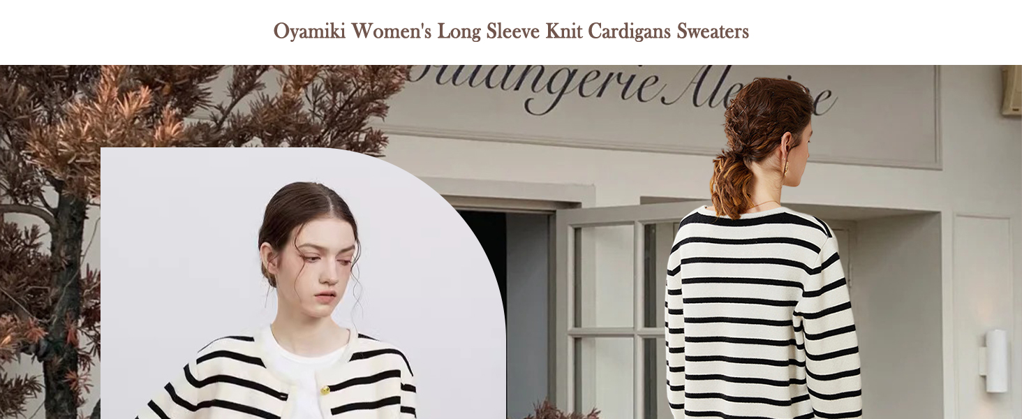 Cropped Cardigans Striped