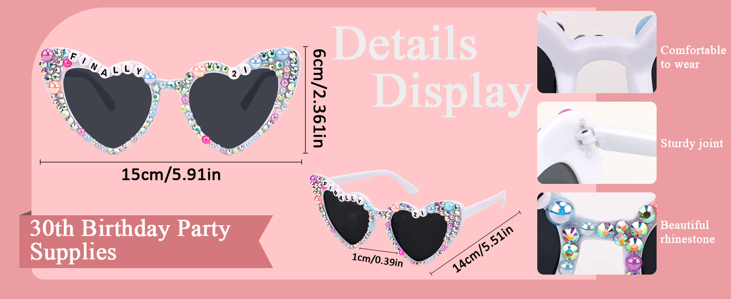 21st Birthday Sunglasses for 21st Birthday Decorations for Her
