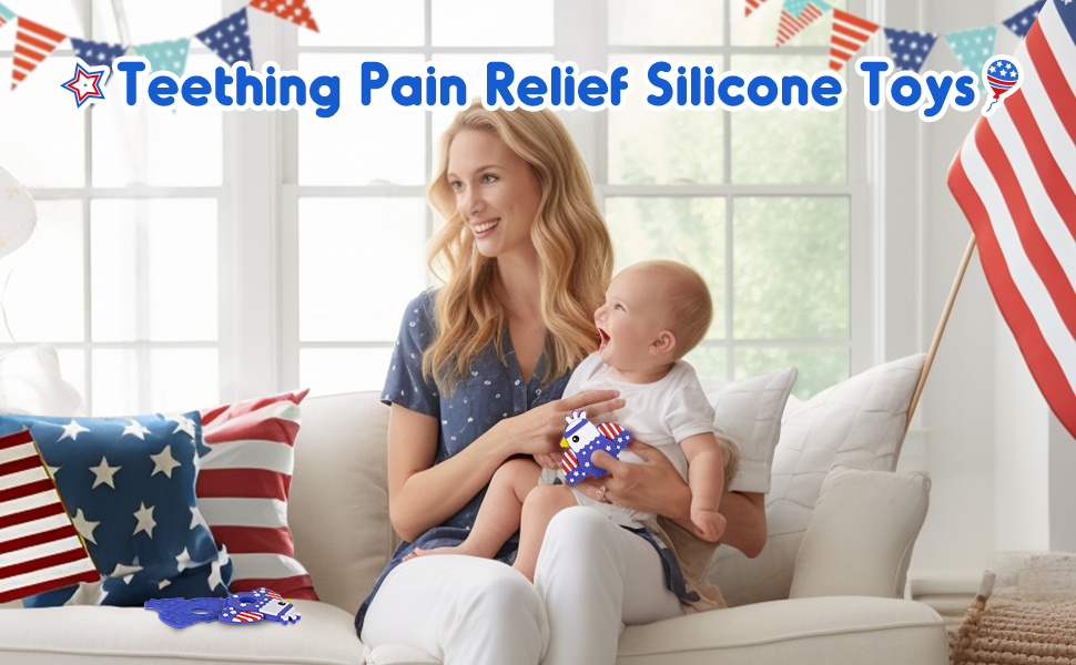4th of july baby teething toy
