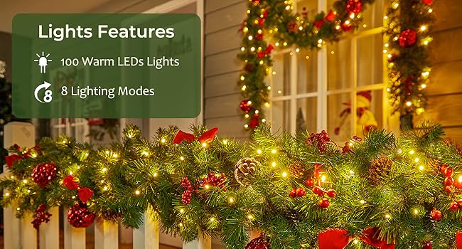 lighted christmas garland