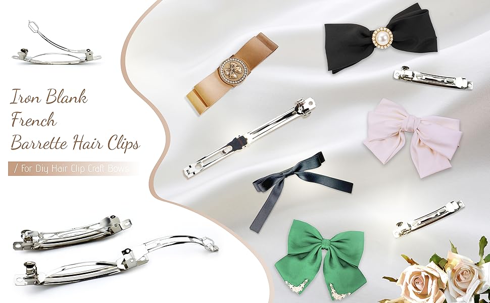 Iron Blank French Barrette Hair Clips 