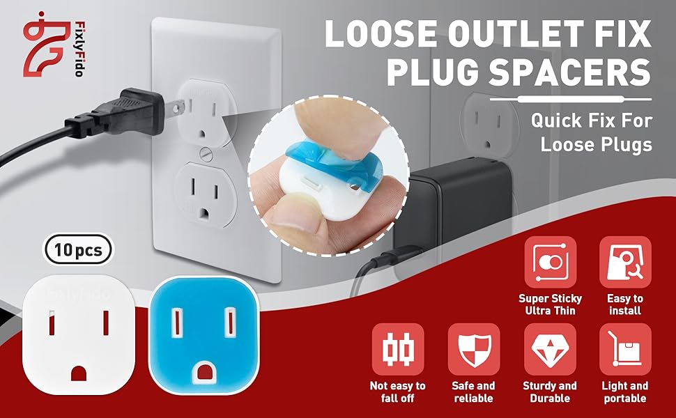10 PCS Loose Outlet Fix Plug Spacers Easily Fixes Loose Sockets