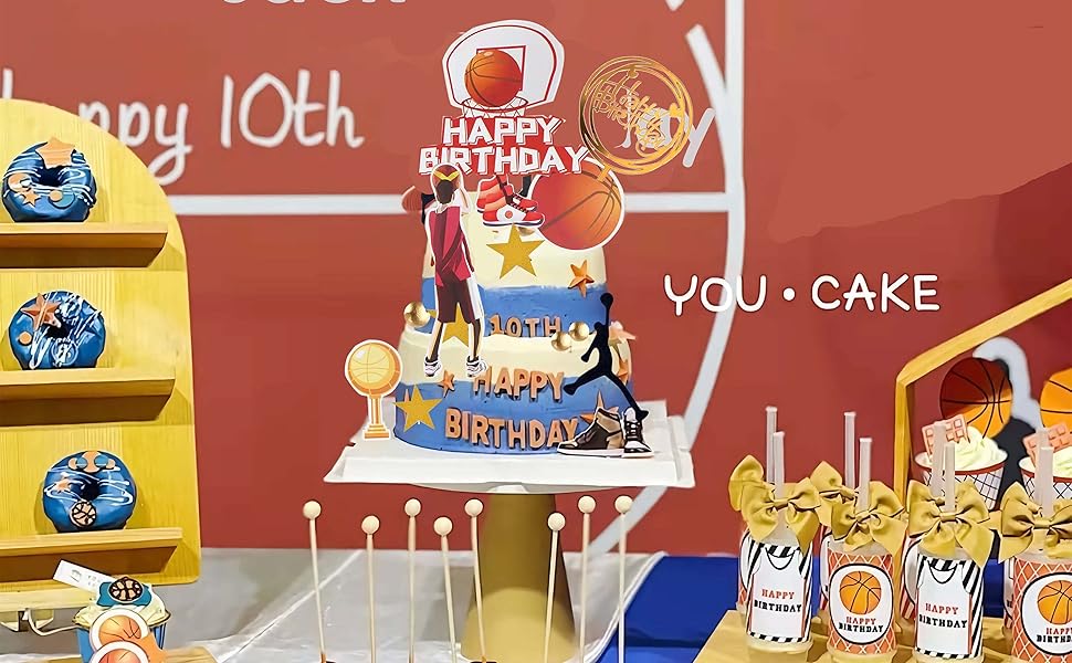 Basketball Cake Topper,22pcs Basketball Themed Cake