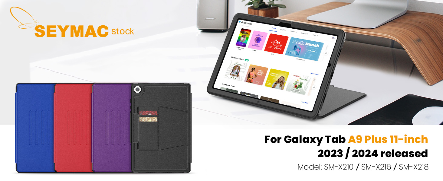 Milti angles Magnetic Stand Cover Protective Shockproof Case for Samsung Galaxy Tab A9+ Plus 11 inch