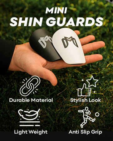 Mini shin guards for soccer player