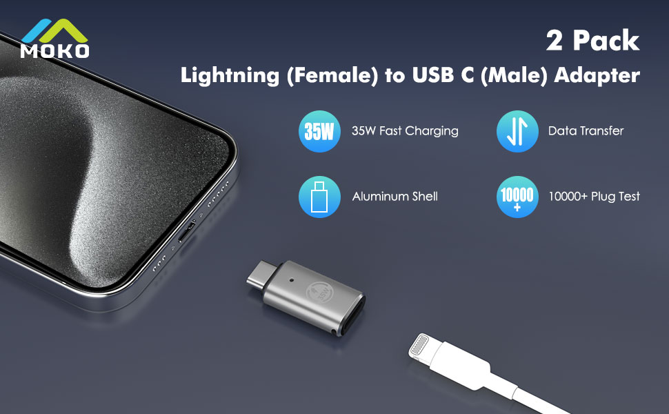 usb c female to lightning male adapter